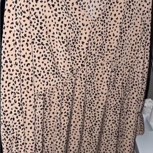 SHEIN Tan and Black Leopard Print Dress